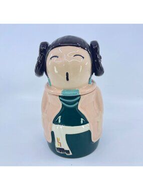 vtg storyteller arts ceramic canister featuring handpainted navajo storyteller